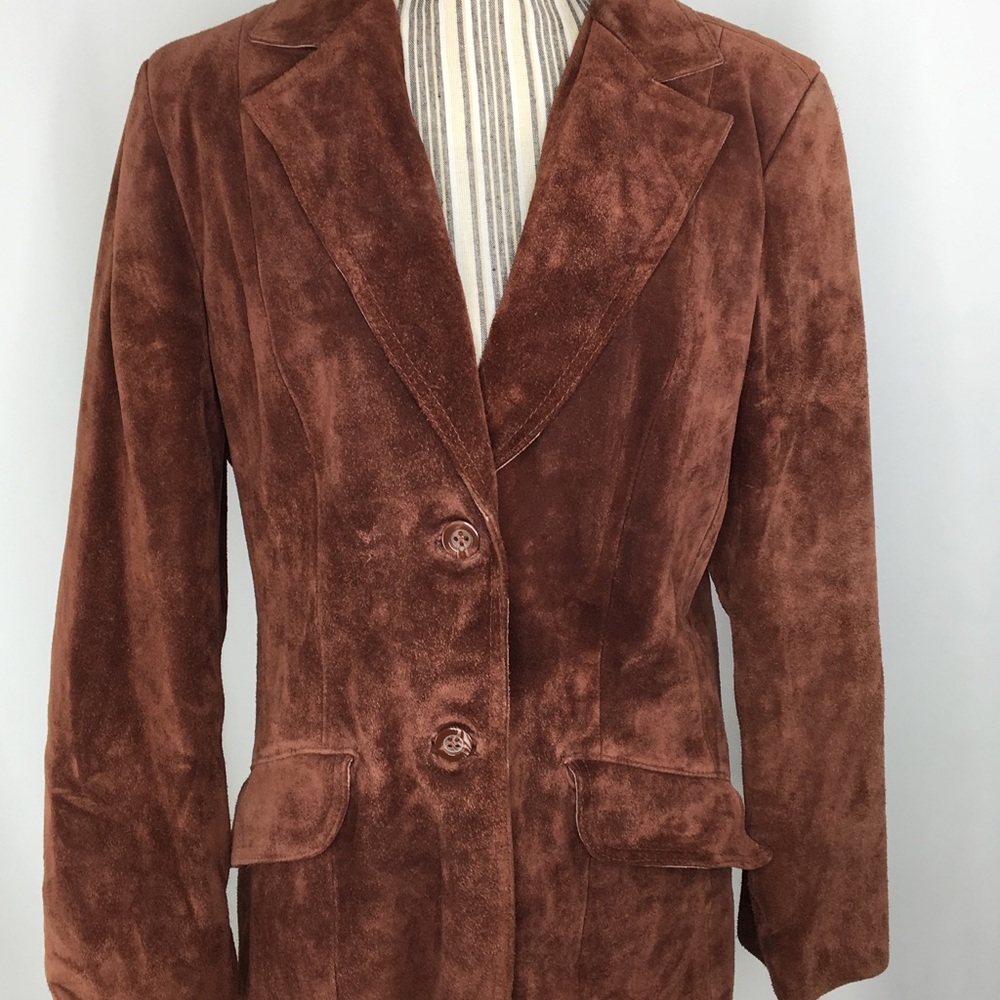Vintage Leather Jacket medium cowhide brown nostalgia stranger things